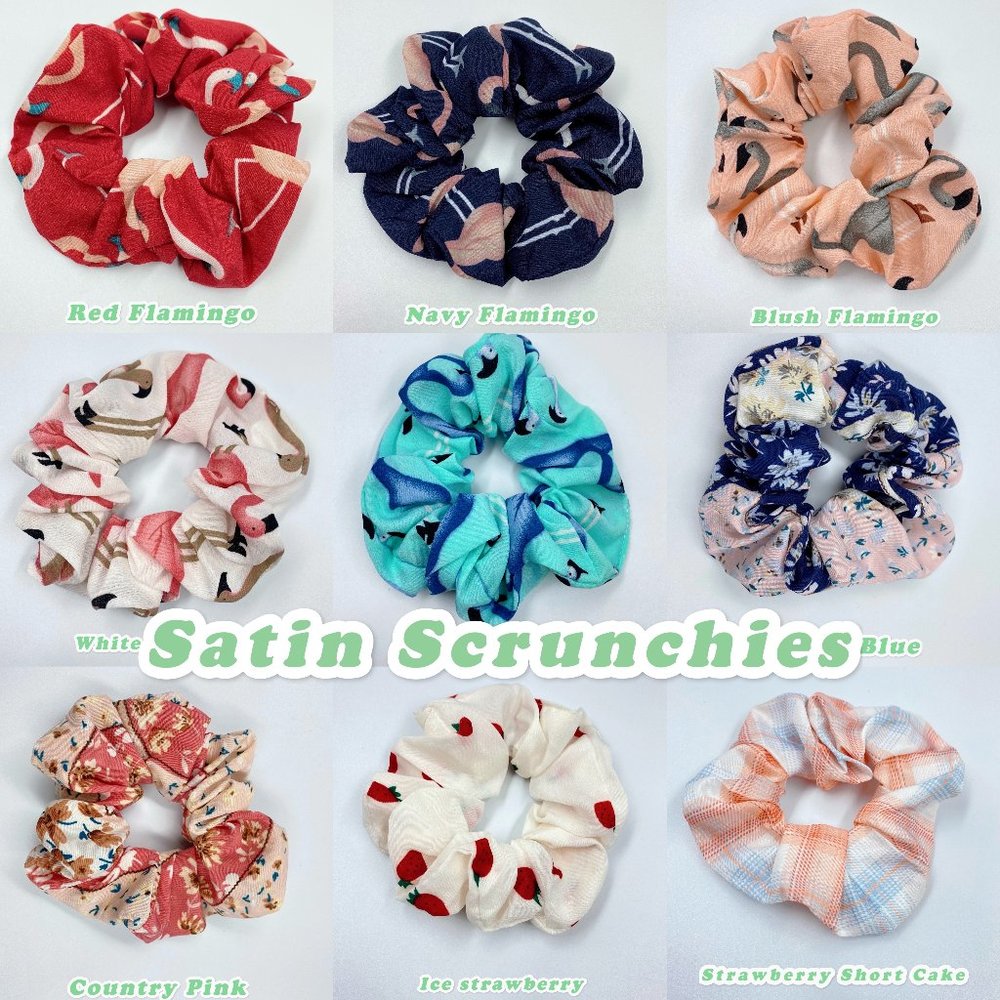 Set of 9 Scrunchies Satin Scrunchies